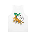 Retro tiger with comedic expression on unisex tank top