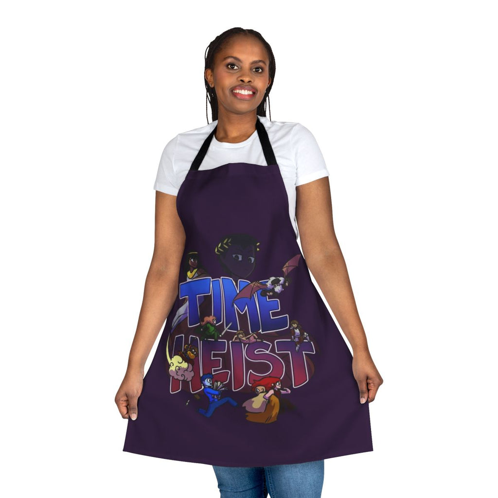 Retro time traveler apron featuring historical figures and fictional characters from Overly Sarcastic Productions