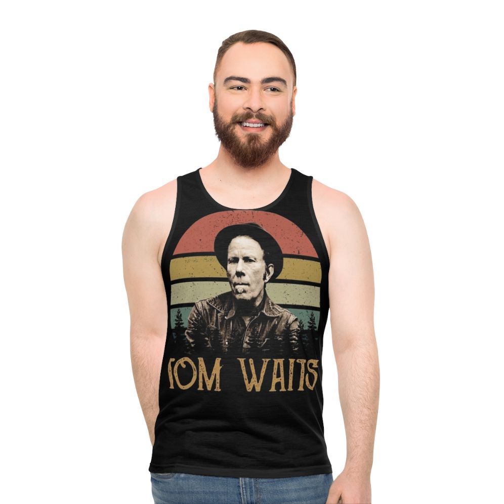 Retro Tom Waits Music Icons Unisex Tank Top