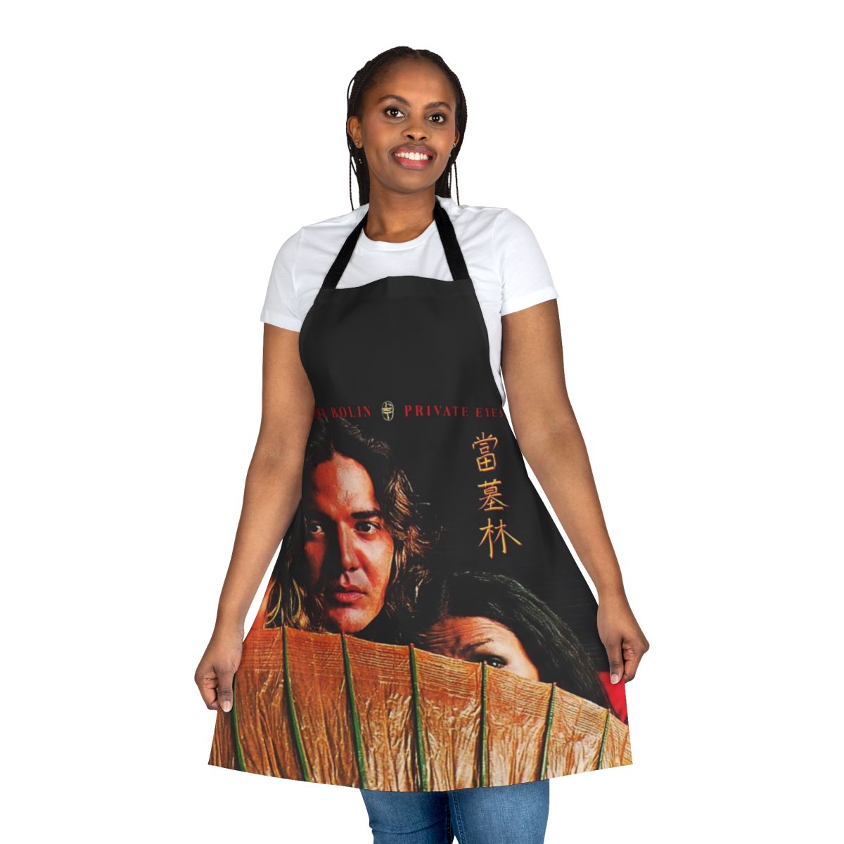 Vintage-style apron featuring a Tommy Bolin-inspired Private Eyes design