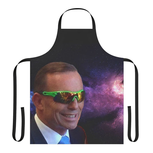 Retro-styled apron featuring the iconic Tony Abbott "speed dealers" sunglasses design