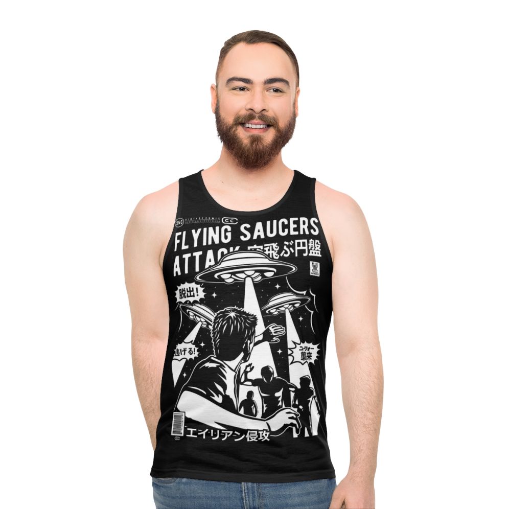 Retro UFO Saucer Unisex Tank Top