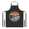 Retro ukulele player wearing a funny ukulele music apron
