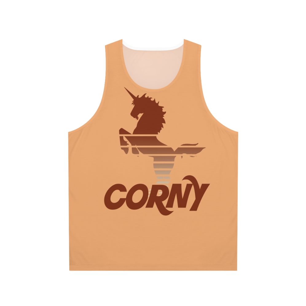 Retro unicorn corny unisex tank top