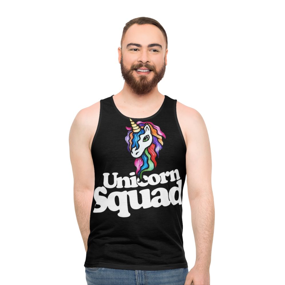 Retro unicorn squad unisex tank top