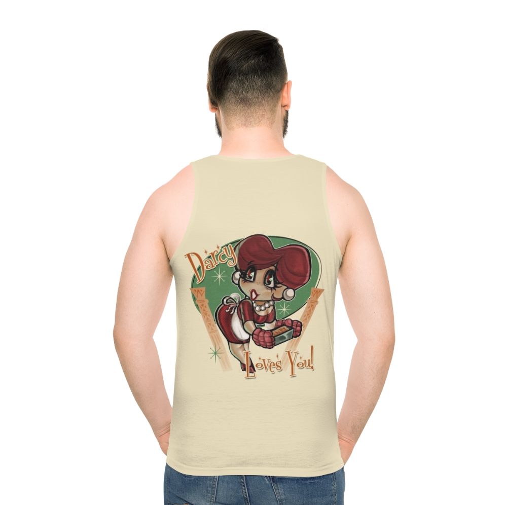 Unisex tank top with heart design in retro style
