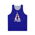 Retro unisex tank top with synth-pop and 1980s style design
