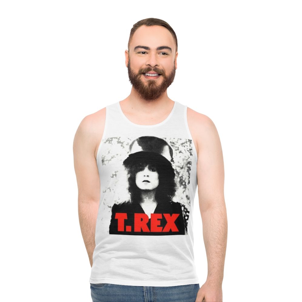 Unisex tank top featuring 70s music inspired design