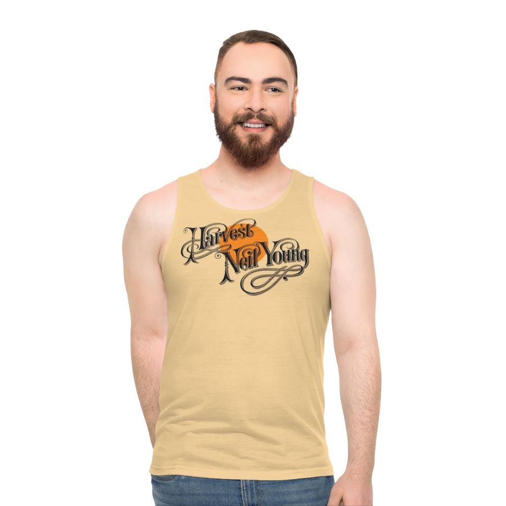 Retro unisex tank top with vintage band graphic