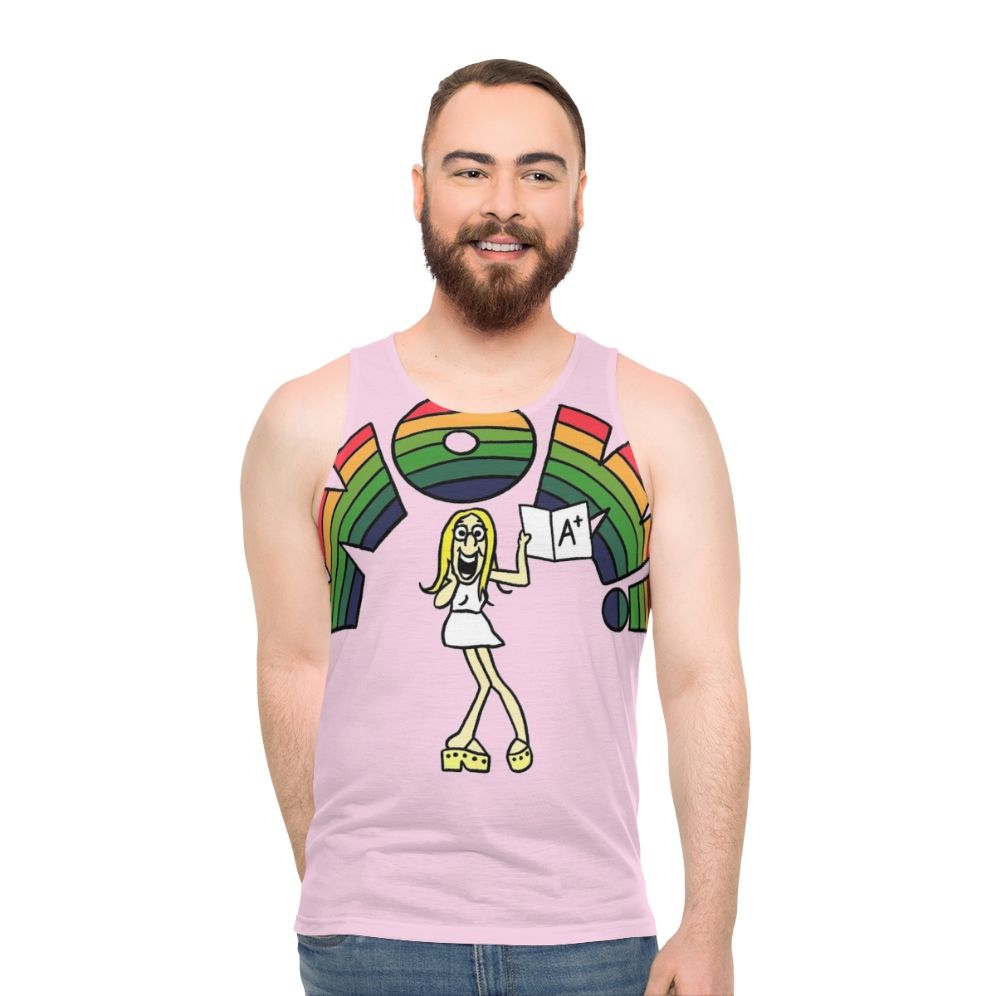 Retro unisex tank top with cartoon grammar design