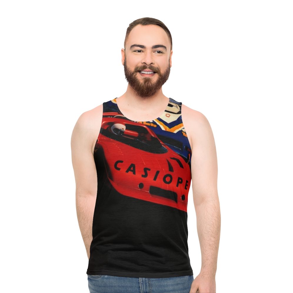 Retro unisex tank top with Casiopea 1979 album cover design