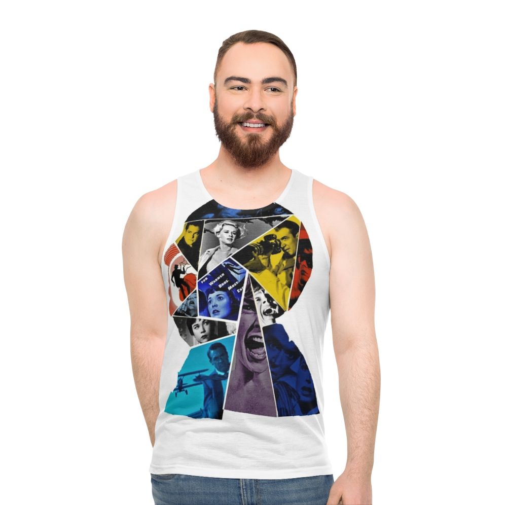 Retro unisex tank top featuring classic cinema designs