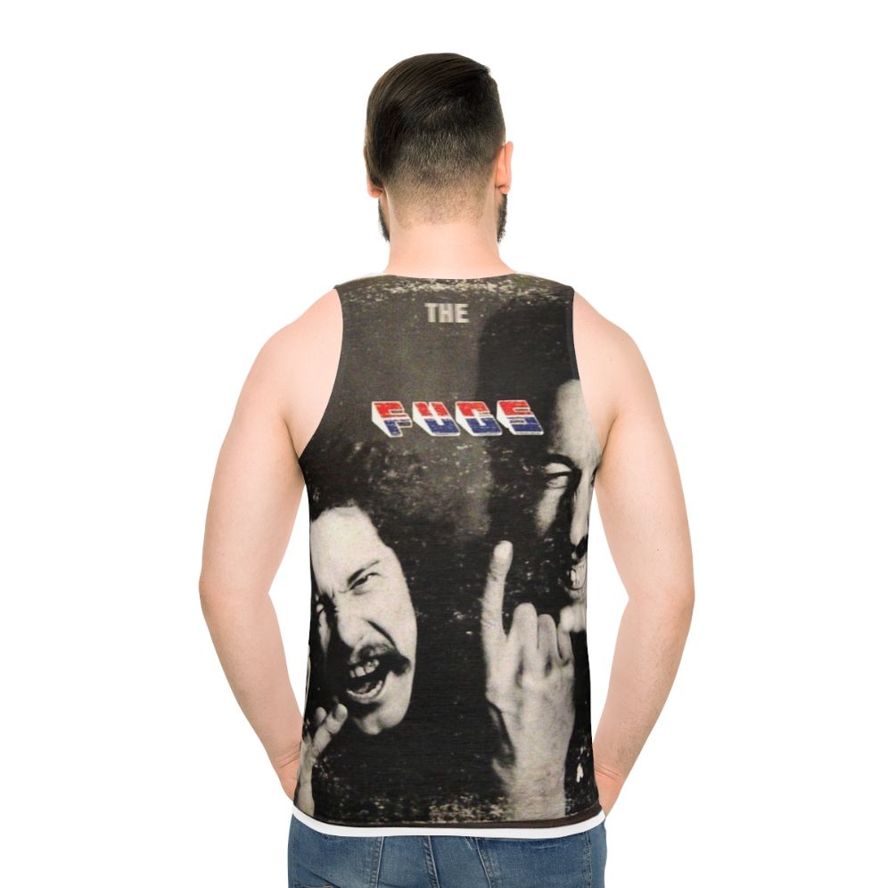 Unisex tank top with psychedelic and 1960s inspired design