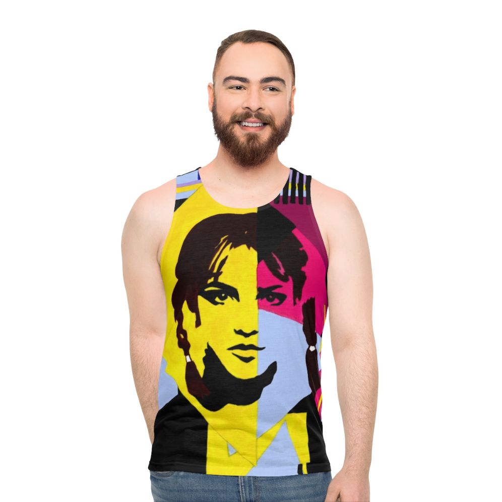 Unisex tank top with geometric pop art design