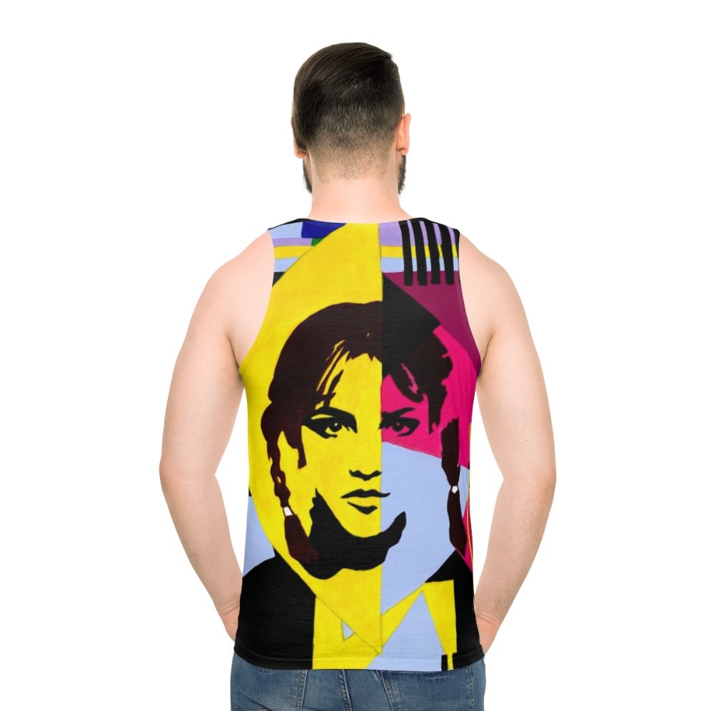 Unisex tank top with geometric pop art design