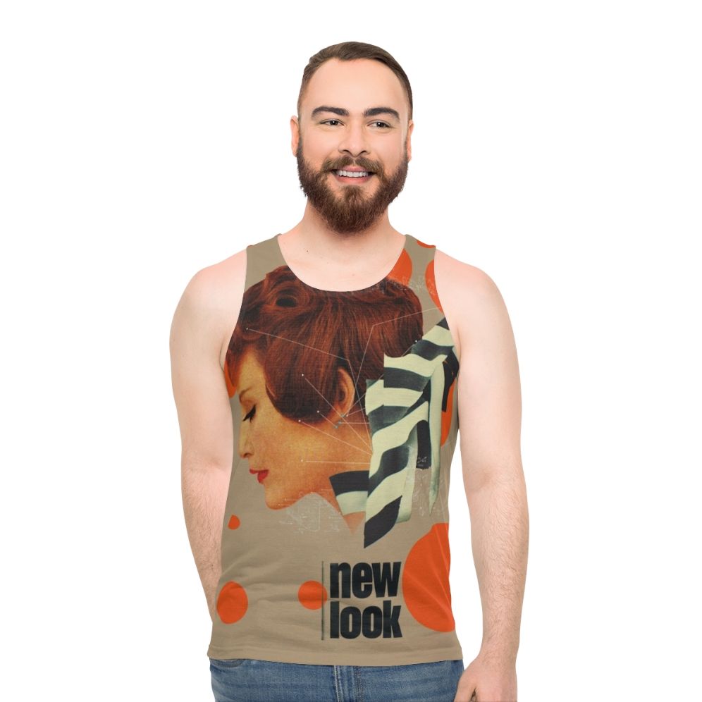 Retro unisex tank top with geometric design