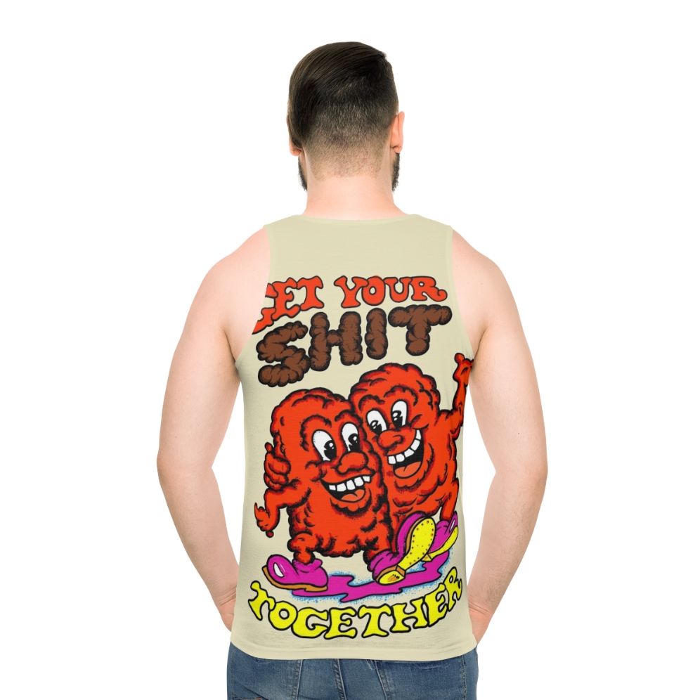 Retro-inspired unisex tank top with "Get Your Shit Together" text