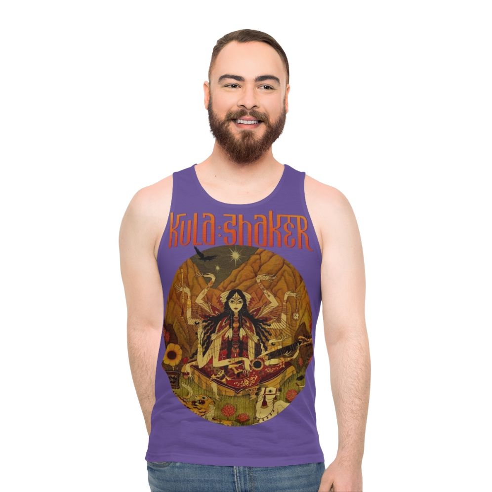 Retro Unisex Tank Top with Indie Hindi Music Graphic