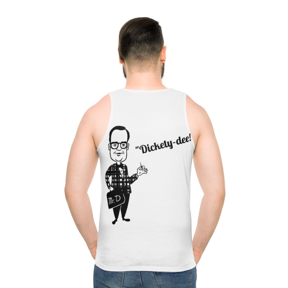 Retro unisex tank top with Mr Delicious Dickety Dee design