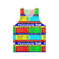 Unisex tank top with retro teletext pixel art design