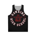 Retro unisex tank top with Hawkins High School and Stranger Things inspired design