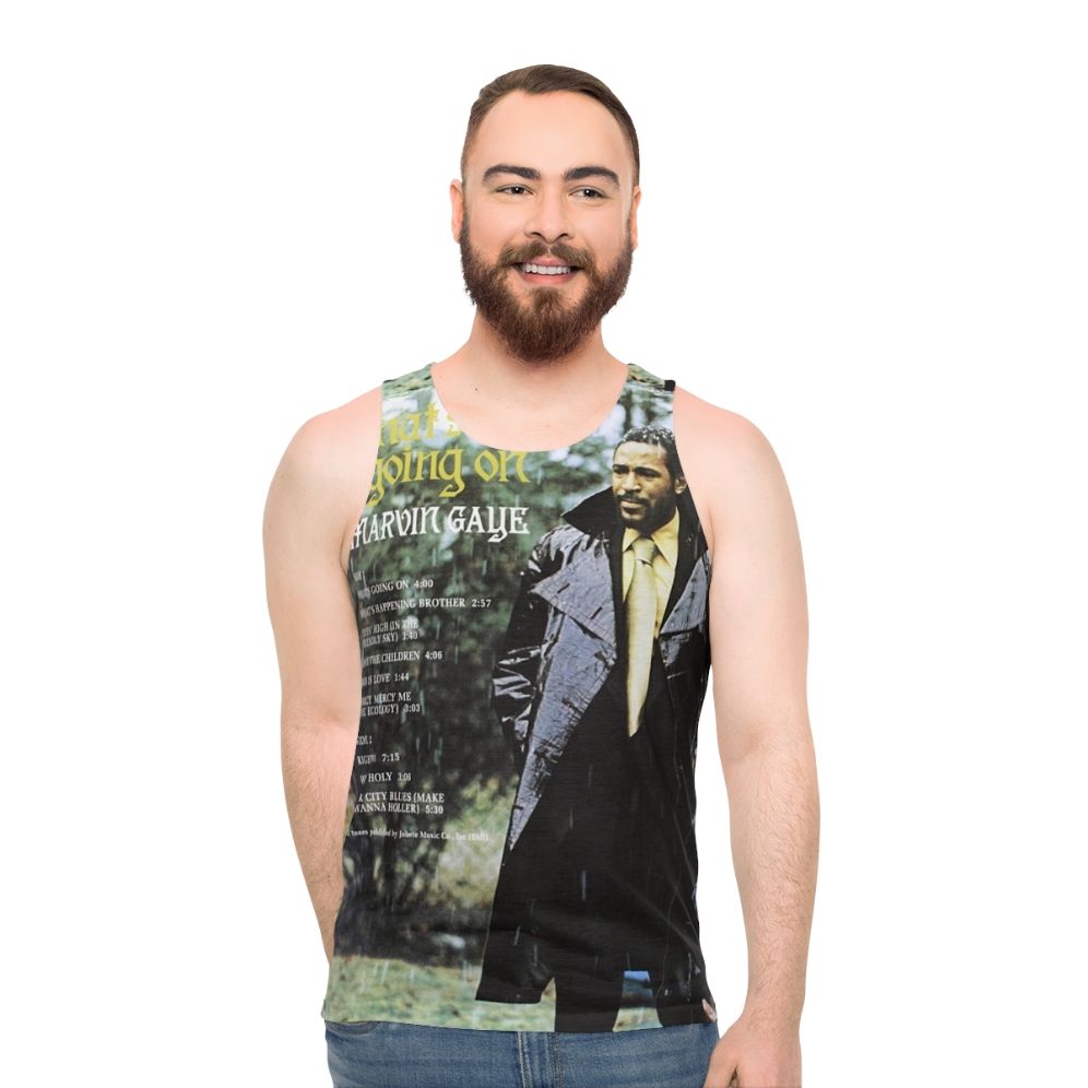 Unisex tank top with retro music and vintage style