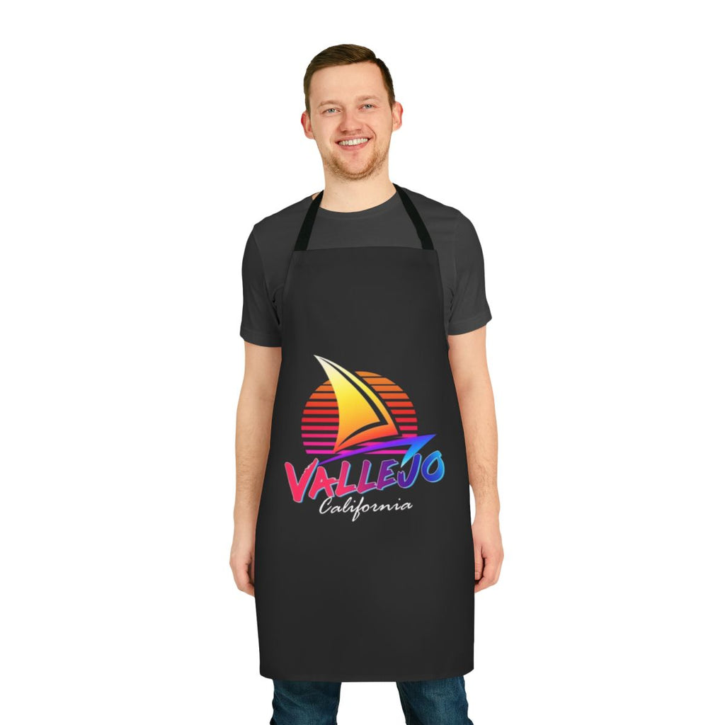 Vallejo California apron featuring a retro sunset sail design