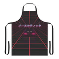 Retro vaporwave-style apron with futuristic, sci-fi inspired design