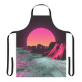 Retro-inspired apron with vaporwave aesthetic, featuring a geometric, futuristic design in shades of pink and sea.