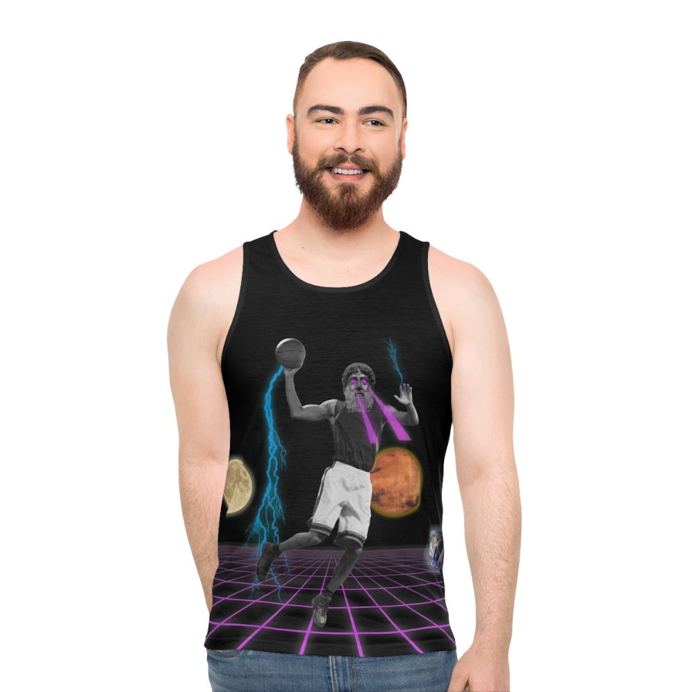 Retro vaporwave basketball unisex tank top