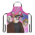 Vibrant vaporwave-style dog apron with a psychedelic, trippy aesthetic