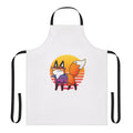 Whimsical vaporwave-style illustration of a fox, perfect for an apron