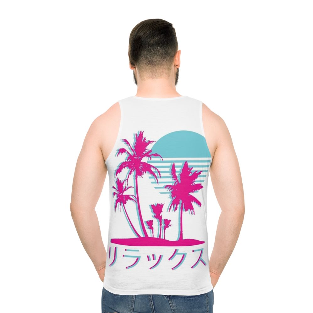 Retro vaporwave neon palms unisex tank top