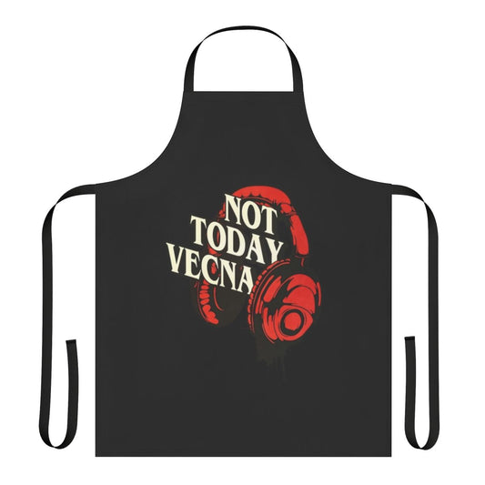 Retro-style apron with 'Not Today Vecna' design, inspired by the hit Netflix series Stranger Things