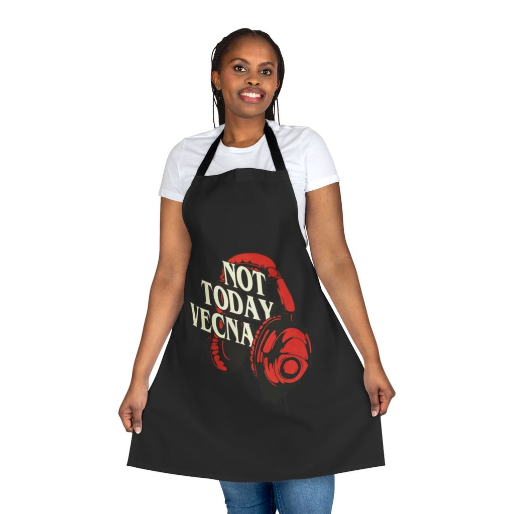 Retro-style apron with 'Not Today Vecna' design, inspired by the hit Netflix series Stranger Things