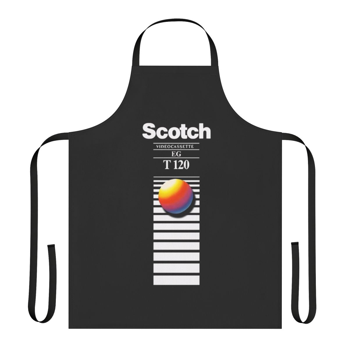 Retro VHS tape-inspired vaporwave aesthetic apron