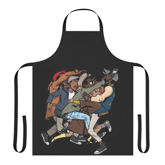 Retro vintage 1960s class reunion apron featuring a black and white image