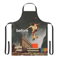 Retro style apron featuring a collage of vintage graphic design and pop art elements