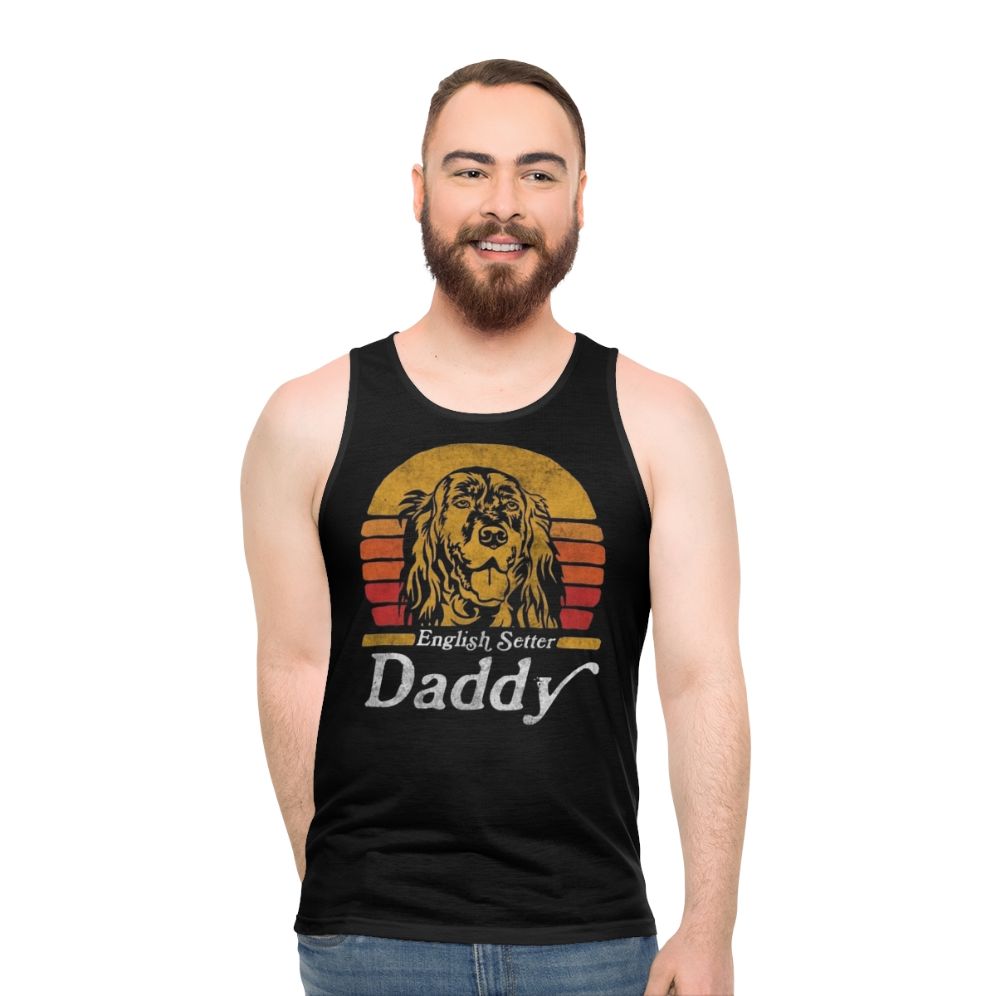 Retro Vintage English Setter Dog Dad Unisex Tank Top