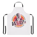 Vintage radio design apron featuring a WJAZ radio logo and inspired by 1970s music and style