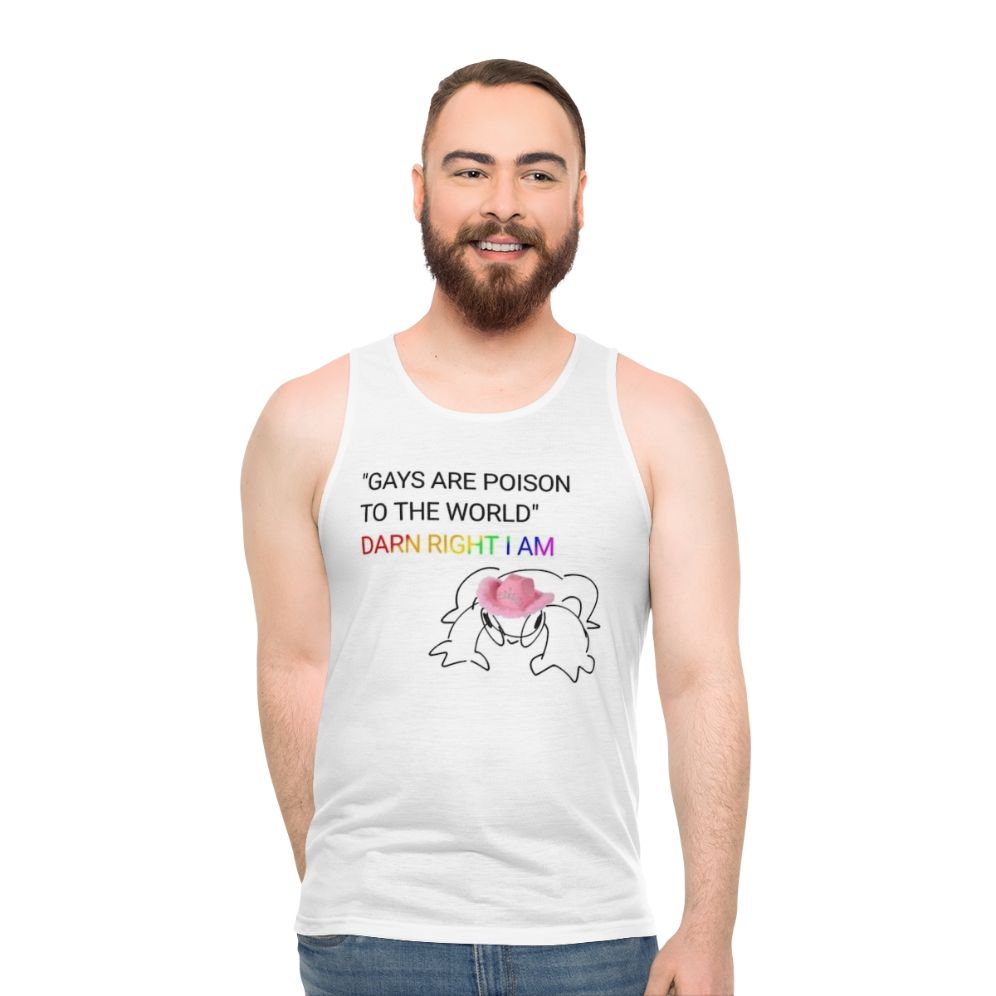 Retro vintage unisex tank top with cowboi hat design