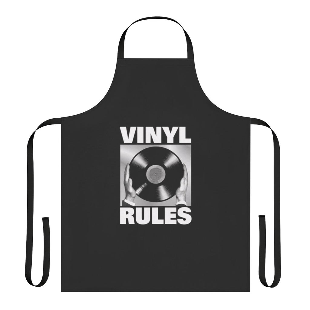 Retro vinyl-inspired apron with a stylish and nostalgic design