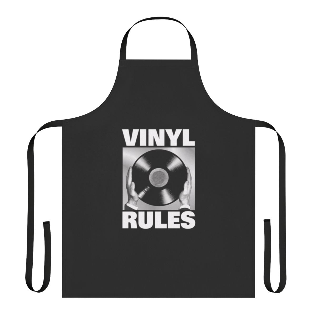 Retro vinyl-inspired apron with a stylish and nostalgic design