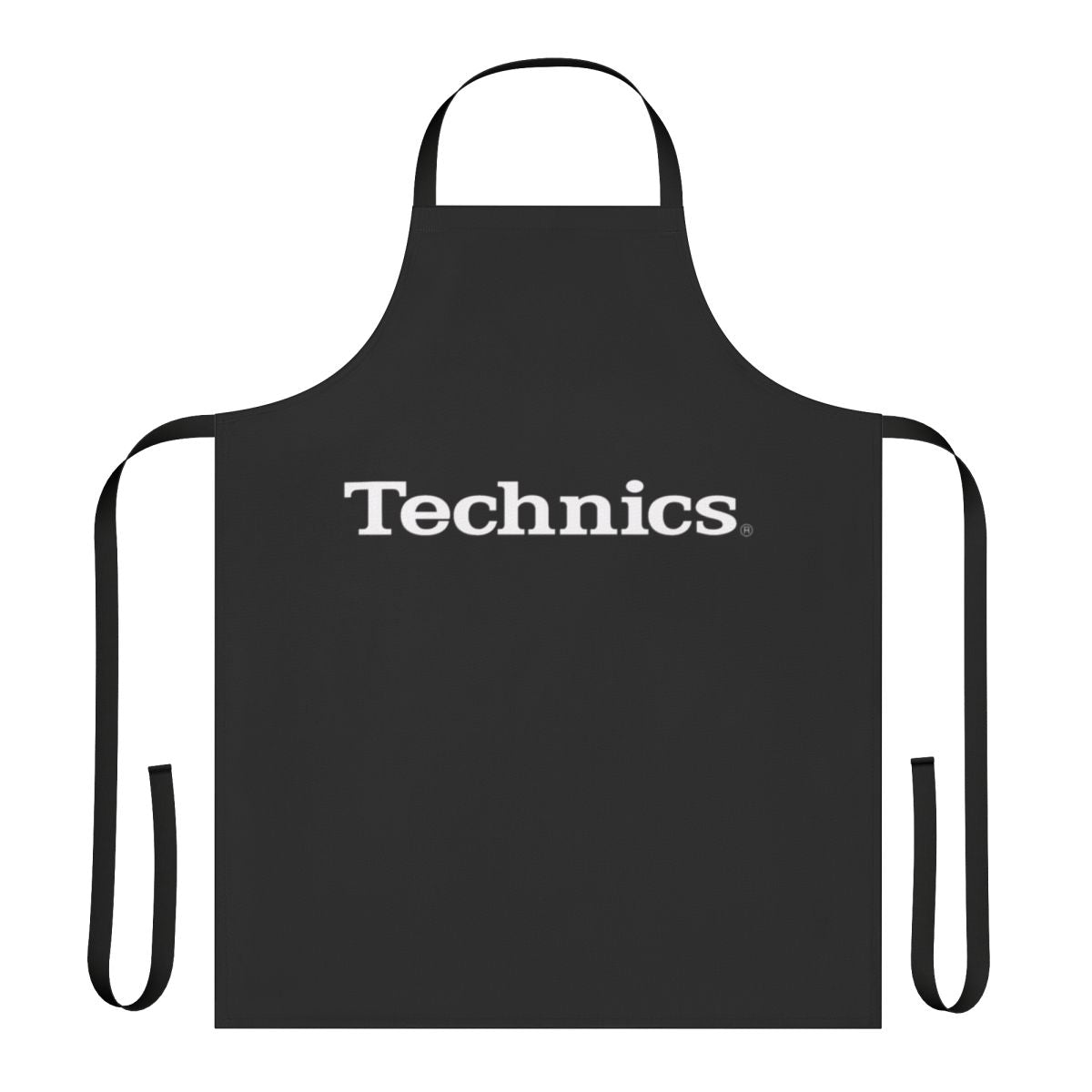 Retro-style apron with music-inspired psychedelic design
