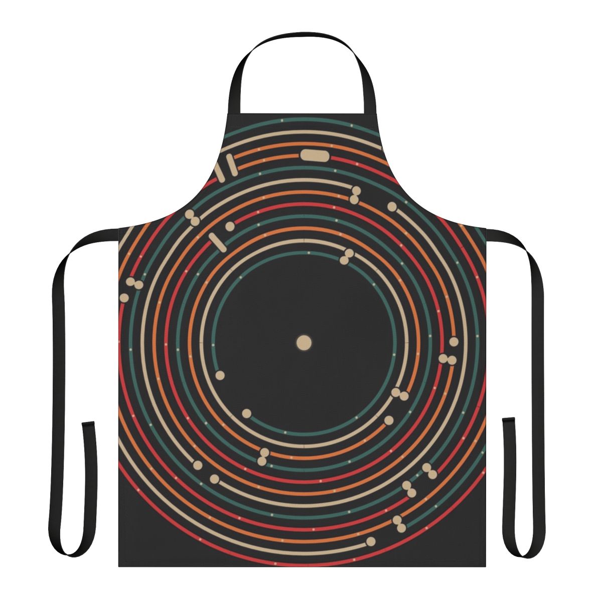 Vinyl music record map labyrinth pattern apron