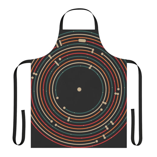 Vinyl music record map labyrinth pattern apron