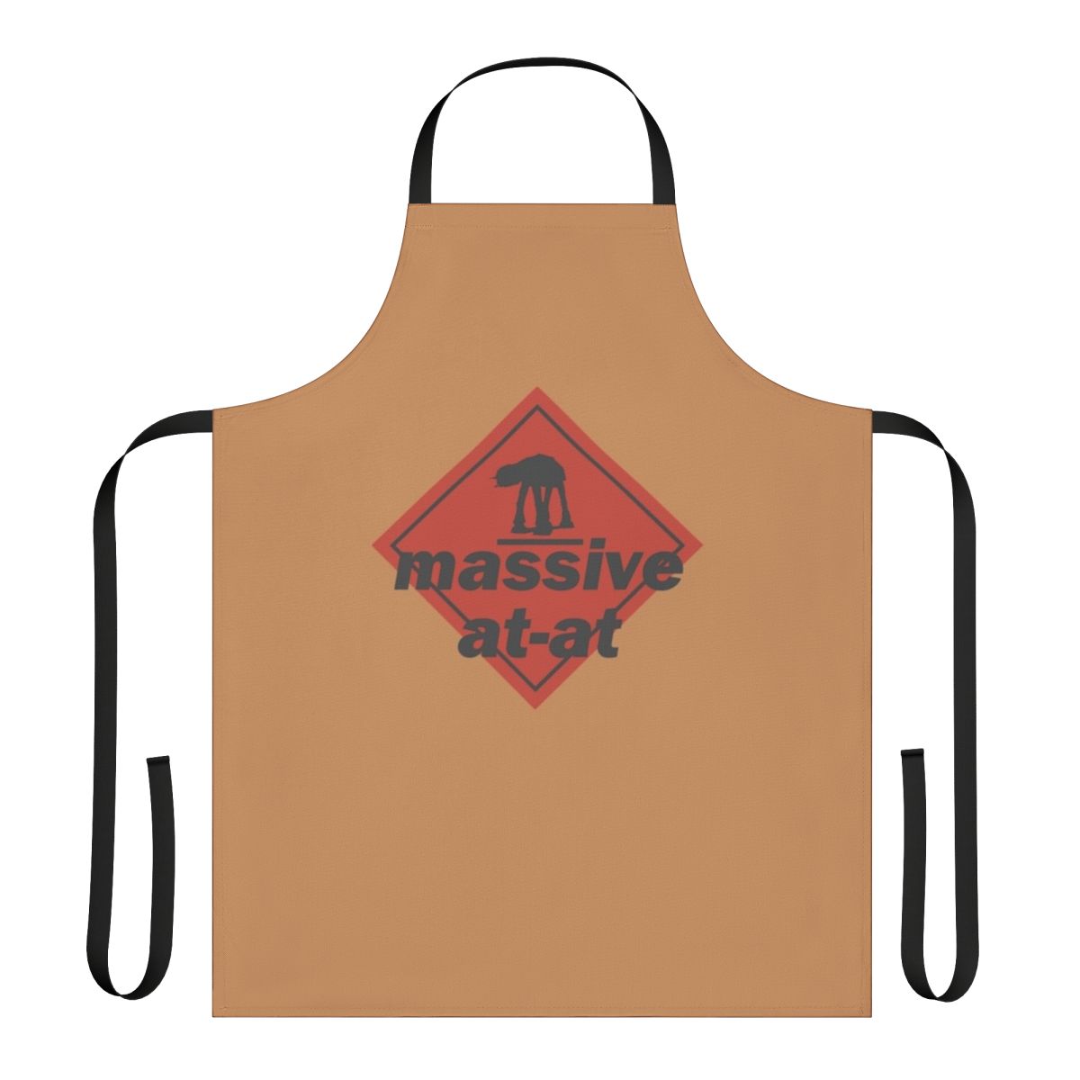 Stylish attack-themed apron with a pop art vinyl record design