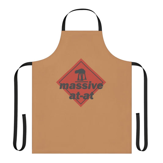 Stylish attack-themed apron with a pop art vinyl record design