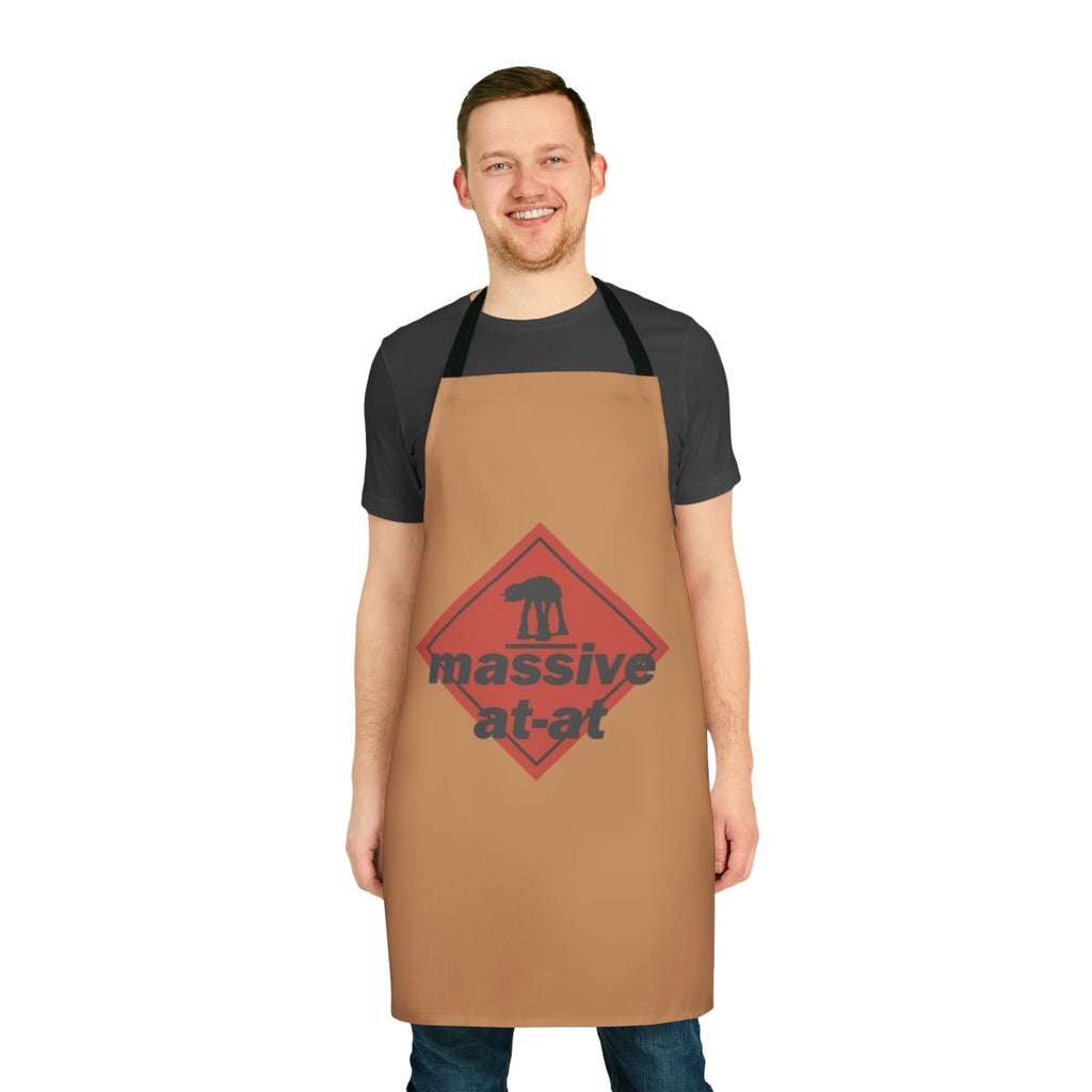 Stylish attack-themed apron with a pop art vinyl record design
