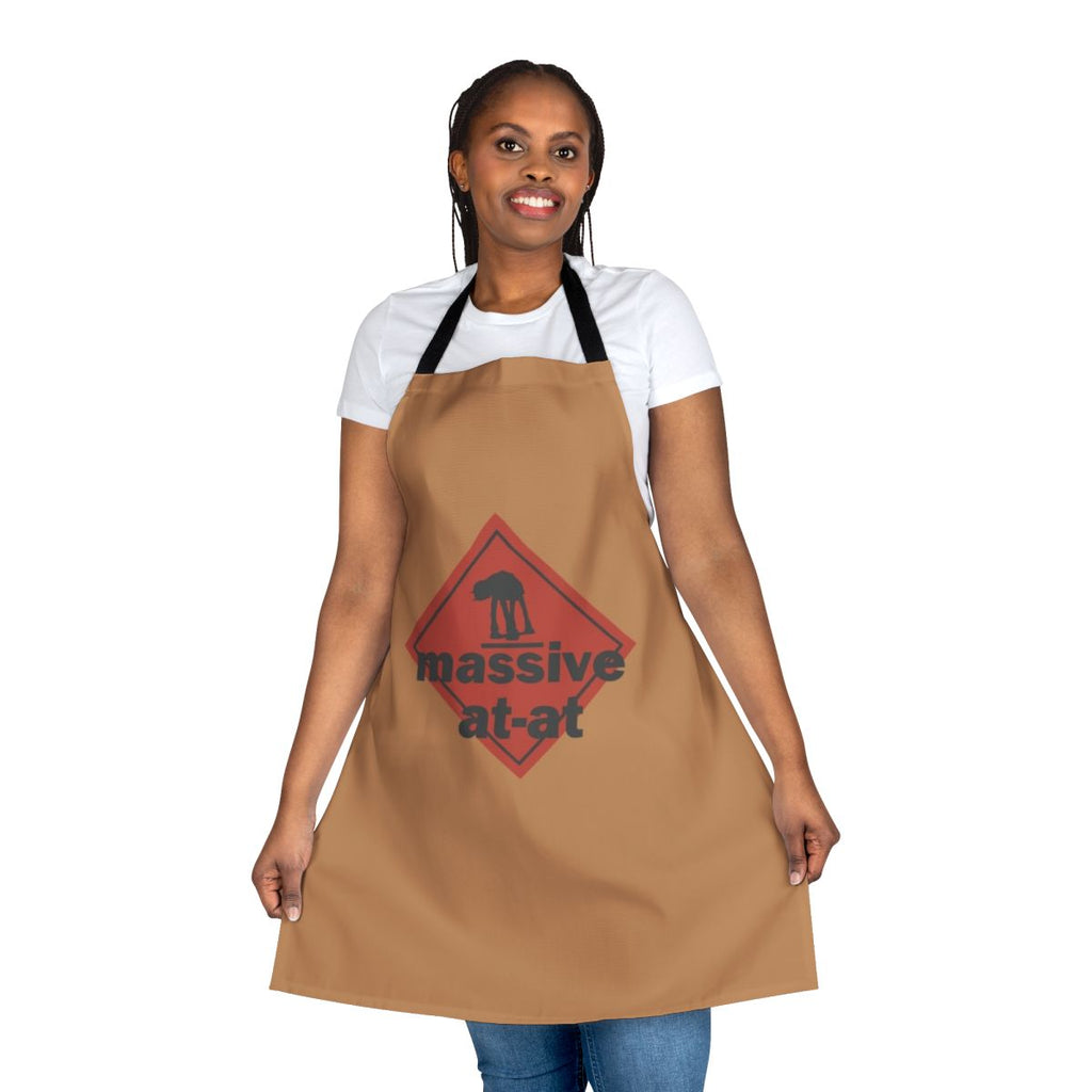 Stylish attack-themed apron with a pop art vinyl record design